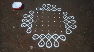 9 x 3 dots simple beginners trending kambi kolam | easy simple sikku  kolam | SathyaSelva Arts