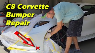 Mobile Bumper Repair Phoenix Arizona C8 Corvette Arctic White 9567