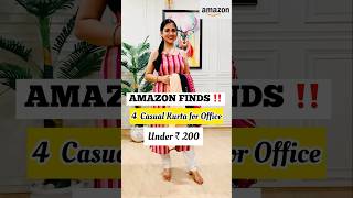 Casual / Office Wear Kurta Haul Under Rs. 200 #shorts #amazon