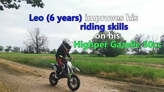 Leo alias 'Leo Actionrider' (6 years) improves his riding skills on his Highper Gazelle 50cc - engl.