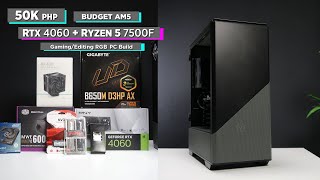 Build VLOG: ₱50K BUDGET AM5 RTX 4060  + Ryzen 5 7500F Gaming/Editing PC [Ph]