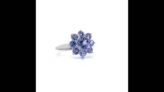 NEW! Tanzanite Flower Cluster Cathedral Ring