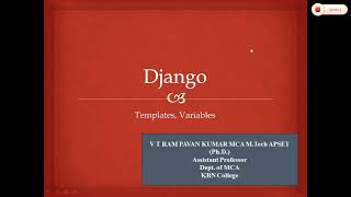 Django Templates and Variables