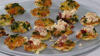 Satisfy Your Hunger with these Spicy Shrimp and Cream Cheese & Sundried Tomato Pizzinis!