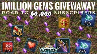 1MILLION GEMS GIVEAWAY WINNERS - Lords Mobile