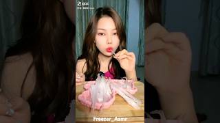 Sungirl Crunchy thin ice eating asmr