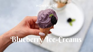 💙Homemade BLUEBERRY ICE-CREAM💙 ohne Zucker!