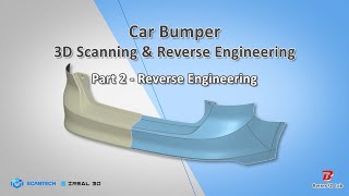 Reverse Engineering Car Bumper in Quicksurface from iReal M3 3D Scanned Data STL