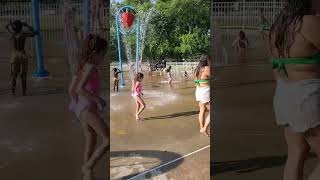 splash pad at memorial park / veterans beach