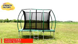 Outdoor large Rectangular trampoline tent with protective net for children and adult