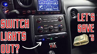 HOW TO FIX YOUR NISSAN GTR R35s TOGGLE SWITCH LIGHTS| Those pesky Transmission/Suspension & VDC LEDs