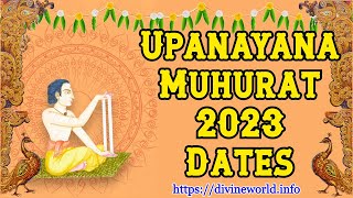 Upanayana Muhurat 2023 Dates