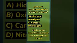 ¿Cuál es el componente químico principal en el agua? #shorts #preguntas #culturageneral