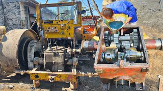 Heavy Duty Road Roller GearBox Gear Gerari Damaged | Restoration of a Manual Road Roller GearBox