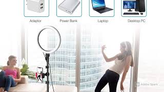 Selfie Ring Light with Tripod Stand Phone Holder for Live