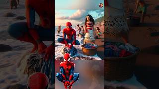 All Superheroes Washing Clothes with Moana DC & Marvel characters 💥😱 #shorts #youtubeshorts