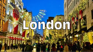 London Winter Walk | New Bond Street Luxury Christmas Shopping |London Christmas Lights 2023 |4k HDR