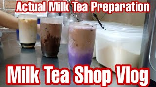 Milk Tea Shop Vlog | Actual Milk Tea Preparation | Making Drinks at Milk Tea Shop