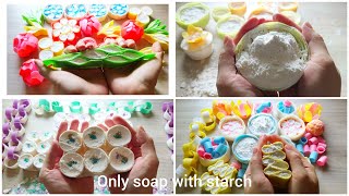 ASMR soap crushing with starch compilation | Soap with starch ASMR | only soap with starch