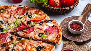 PIZZA DE CASA DELICIOASA 🍕 BLAT PUFOS CU OU SI LAPTE