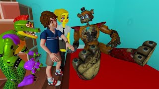 NEW My HYPER MEGA PUNCH ALL FNAF Security Breach ANIMATRONICS INTO STATUES ON GMOD! | NOOB Tv