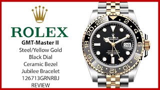 ▶ Rolex GMT-Master II Yellow Gold/Steel Black Dial Jubilee Bracelet 126713GRNR - REVIEW