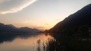 Sunset at lake Weissensee