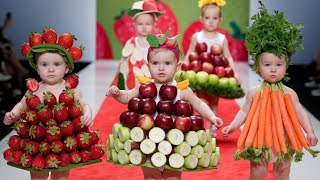 Cute Baby Fashion Show Featuring Food-Themed Outfits | infant fashion | Adorable ensembles