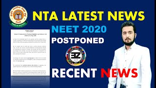 Latest News - NEET 2020 Postponed | By NTA Latest Update | NEET 2020