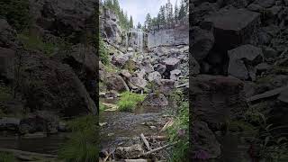 Paulina Falls Base #oregon #hiking #travel #adventure #scenery #nature #waterfall #river #asmr