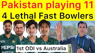 BREAKING 🛑 Pak playing 11 Announced | 1st ODI | 4 pacers vs Australia | Shaheen,Naseem,Haris,Hasnain