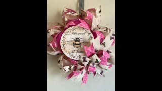 Making a bee and butterfly wreath