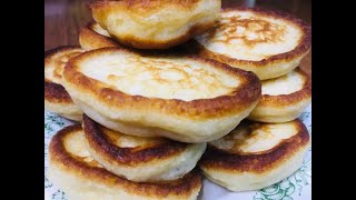 Пышные оладьи на дрожжевом тесте   fluffy pancakes made from yeast dough