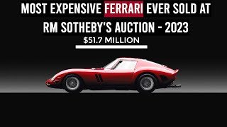 Record-Breaking Auction A 1962 Ferrari 250 GTO Sold At Auction For $51.7 Million In New York 2023