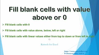 Fill blank cells with value above or 0 in Excel