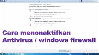 cara menonaktifkan firewall dan antivirus di laptop