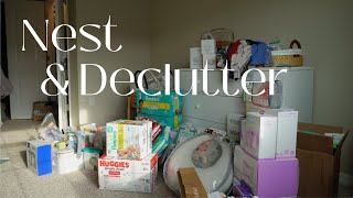 NEST WITH ME & DECLUTTER pt. 2 - 34 weeks pregnant, clothing declutter, nesting, new mom