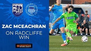 Zac McEachran on three points at Radcliffe