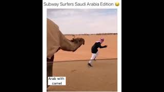 Subway surfers Saudi Arabia Edition with camel 🐫 😂 his soul left in the end #shorts #arab