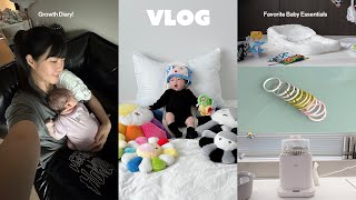 육아 vlog +육아템 추천🍼 50~80일 아기 10시간 통잠. 놀아주는 방법. 발달 공유 / 50일촬영! / 너무 잘 쓰는 육아용품 추천✶(오르테 젖병세척기.의자.역방쿠.장난감)