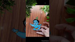 little krishna painting 🎨|| Krishna glass painting 🎨🙏💖👍#shortsfeed #youtubeshorts #viralvideo