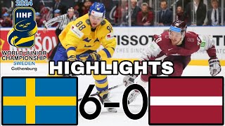 SWEDEN U20 VS LATVIA U20 |HIGHLIGHTS| WORLD JUNIORS 2024 | BIG WIN