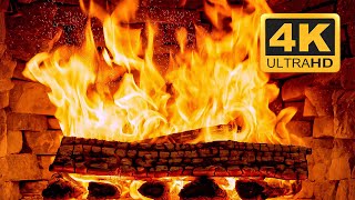 ASMR Burning Fireplace | Relieves stress, Relaxation and Meditation | Fireplace Sounds 4K