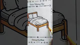 Relaxing Bed 🛏️ Coloring Page | Arina Coloring Wyo #shorts