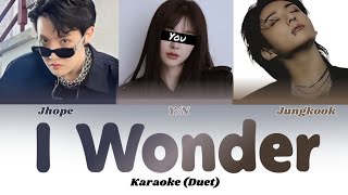 Jhope ' I wonder ' Karaoke (ft. Jungkook) Duet with colour coded Lyrics