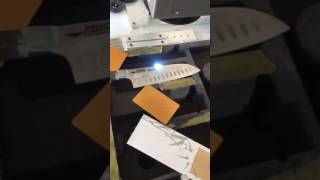 sample knife engraving by fiber laser marking machine