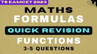 EAMCET 2023 MATHEMATICS|TS EAMCET 2023 MATHS FORMULA REVISION| EAMCET MATHS|FUNCTIONS|MATHS FORMULAS