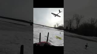 FPV Plane Defies Gravity over snow! OMPHOBBY ZMO!