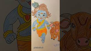 Shiv Ji + Nandi || Pencil Colour || Painting 😊✌️ #diy #viral #prithvicraft #art #short #shorts