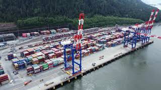 Canada's Largest container crane arrives at the Port of Prince Rupert - DJI Mini 2